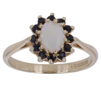 9ct Yellow Gold Sapphire Cluster Ring