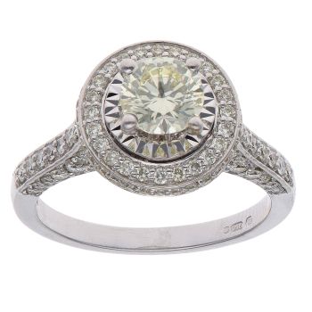 18ct White Gold 1.49ct Brilliant Cut Diamond Cluster Ring