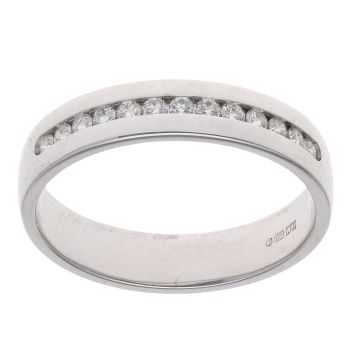 18ct White Gold 0.15ct Brilliant Cut Diamond Half Eternity Ring