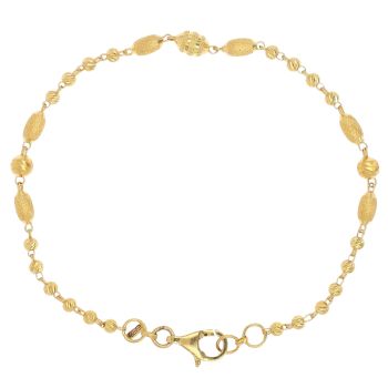 22ct Yellow Gold Bead Bracelet 7"