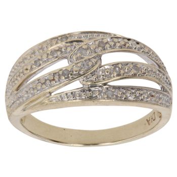 9ct Yellow Gold 0.10ct Diamond Fancy Ring