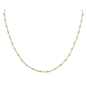 9ct Yellow Gold Patterned Beads Chain 18"