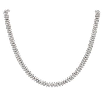 18ct White Gold 11.18ct Brilliant Cut Diamond Fancy Chain 16"