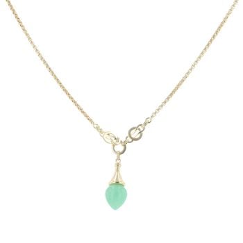 18ct Yellow Gold Nephrite Pendant And Chain 18"