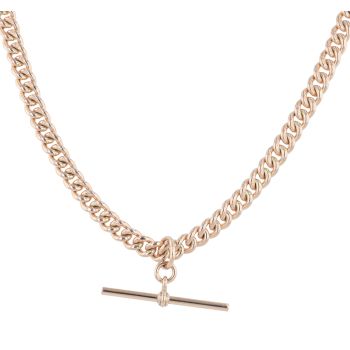 9ct Rose Gold Albert T-Bar Chain 18"