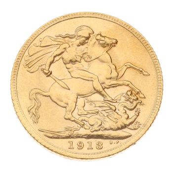 1913 George V Large Head UK Full Sovereign Coin