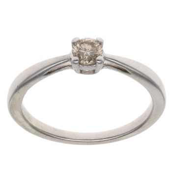 9ct White Gold 0.25ct Brilliant Cut Diamond Solitaire Ring