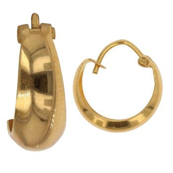 22ct Yellow Gold Classic Plain Basket Hoop Earrings