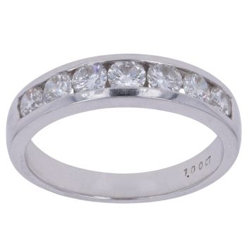 18ct White Gold 1.00ct Brilliant Cut Diamond Half Eternity Ring