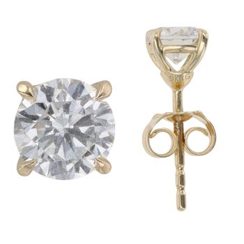 9ct Yellow Gold 1.03ct Brilliant Cut Lab Grown Diamond Solitaire Earrings