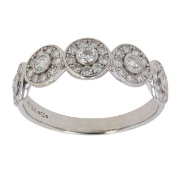 9ct White Gold 1.00ct Brilliant Cut Diamond Cluster Ring