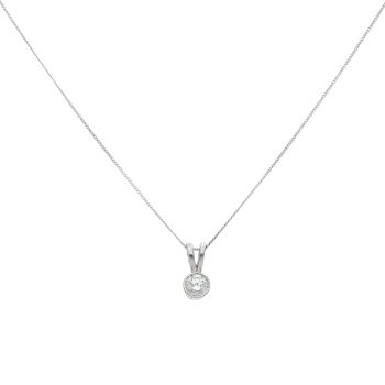 18ct White Gold 0.50ct Brilliant Cut Diamond Pendant And Chain 18"