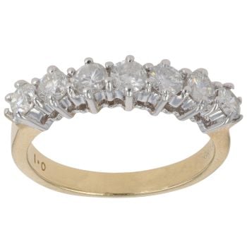 18ct Yellow Gold 1.00ct Brilliant Cut Diamond Half Eternity Ring