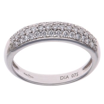 18ct White Gold 0.75ct Brilliant Cut Diamond Half Band Fancy Ring