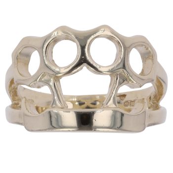 9ct Yellow Gold Knuckle Duster Signet Ring