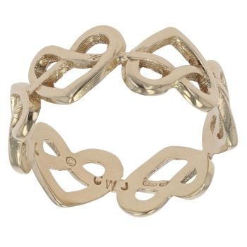 9ct Yellow Gold Infinity Heart Ring