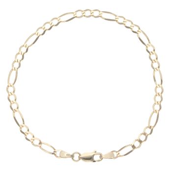 9ct Yellow Gold Figaro Bracelet 7.5"