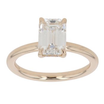 9ct Yellow Gold 2.08ct Emerald Cut Lab Grown Diamond Solitaire Ring