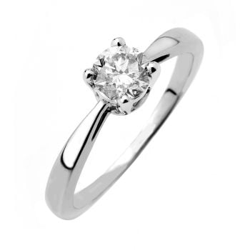 9ct White Gold 0.50ct Solitaire Diamond Ring