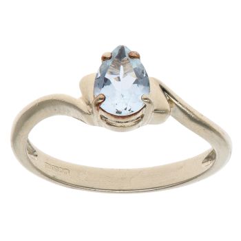 9ct Yellow Gold Aquamarine Single Stone Ring
