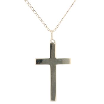 9ct Yellow Gold Cross Pendant And Chain 22"