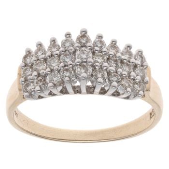 9ct Yellow Gold 0.35ct Brilliant Cut Diamond Fancy Ring