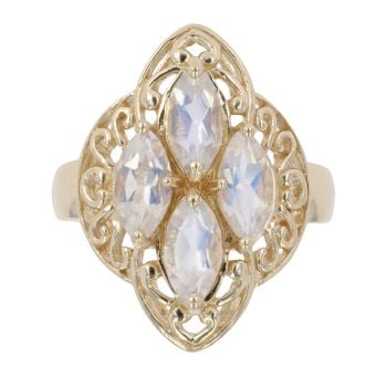 9ct Yellow Gold Coated Topaz Cluster Ring