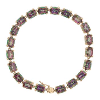 9ct Yellow Gold Mystic Topaz Bracelet 7.5"