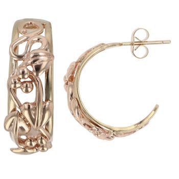 9ct Yellow and Rose Gold Tree Of Life Clogau Earrings
