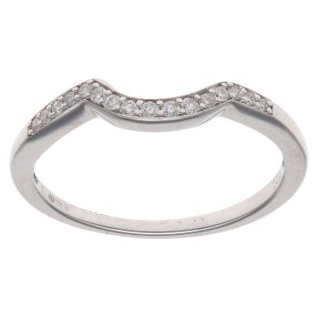18ct White Gold 0.10ct Diamond Wishbone Ring