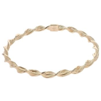 9ct Yellow Gold Plain Twisted Bangle