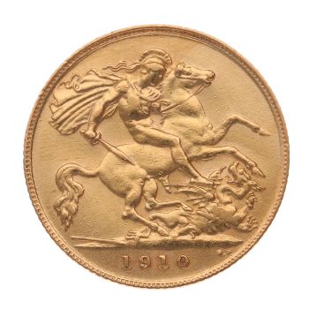 1910 Edward VII Large Head UK Half Sovereign Coin