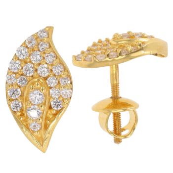 22ct Yellow Gold Cubic Zirconia Stud Earrings