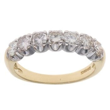 18ct Yellow Gold 1.00ct Brilliant Cut Diamond Half Eternity Ring