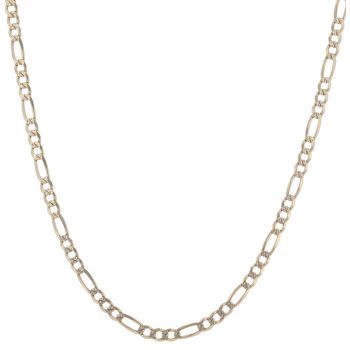 9ct Yellow Gold Diamond Cut Figaro Chain 20"