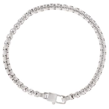 Unique & Co Stainless Steel Matte Box Bracelet 8"