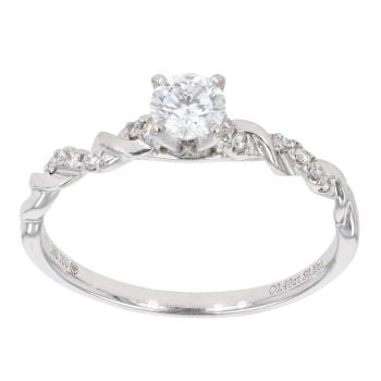 18ct White Gold 0.50ct Diamond Twist Solitaire Ring
