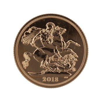 2018 Elizabeth II Fifth Portrait UK Full Sovereign Coin Boxed with Proof