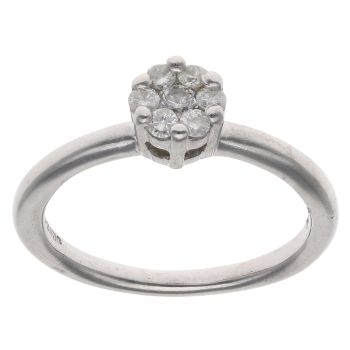 9ct White Gold 0.25ct Brilliant Cut Diamond Cluster Ring