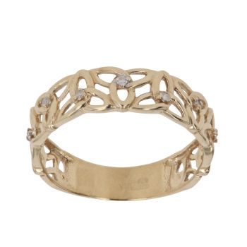 9ct Yellow Gold 0.05ct Brilliant Cut Diamond Celtic Ring
