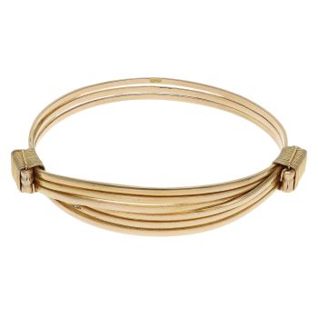 18ct Yellow Gold Three Row Crossover Bangle