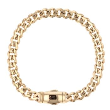 14ct Yellow Gold Monaco Classic Plain Lock Curb Bracelet 7"