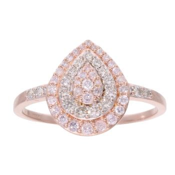 9ct Rose Gold 0.60ct Diamond Cluster Ring