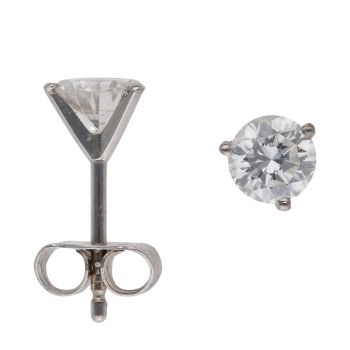 18ct White Gold 1.00ct Brilliant Cut Diamond Stud Earrings