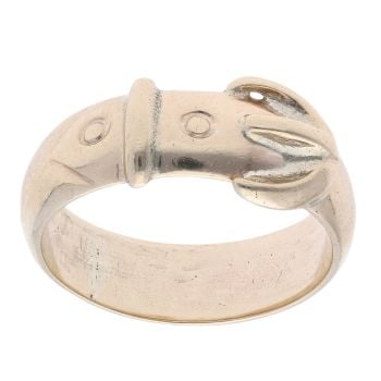 9ct Yellow Gold Plain Buckle Ring
