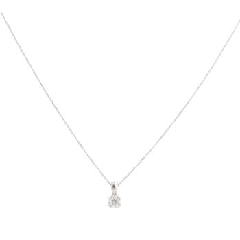 Platinum 0.33ct Brilliant Cut Diamond Solitaire Pendant And Chain 16"