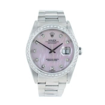 Rolex Custom Datejust Pre Owned Watch Ref 16220