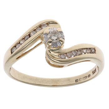 9ct Yellow Gold 0.20ct Brilliant Cut Diamond Solitaire Ring