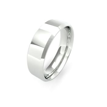 Platinum 6mm Soft Chamfered Edge Wedding Band