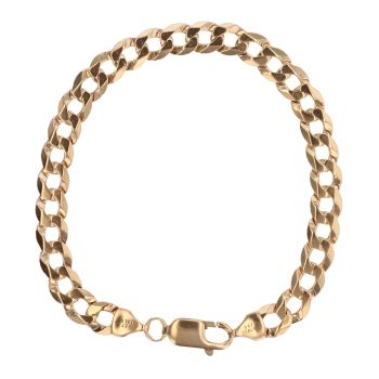 9ct Yellow Gold Curb Bracelet 8"